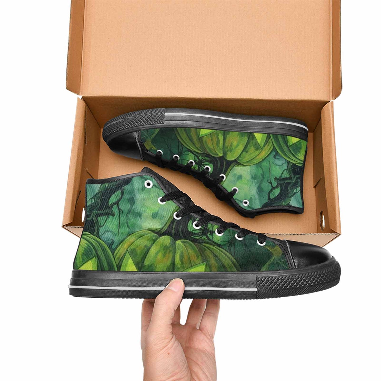 MEN'S Halloween Glowing Jackolantern High Top Canvas Aesthetic Shoes