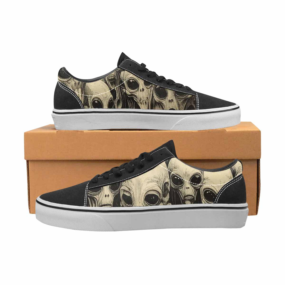 WOMEN'S Melting Aliens Lace-Up Canvas Kaleidoscope Sneakers