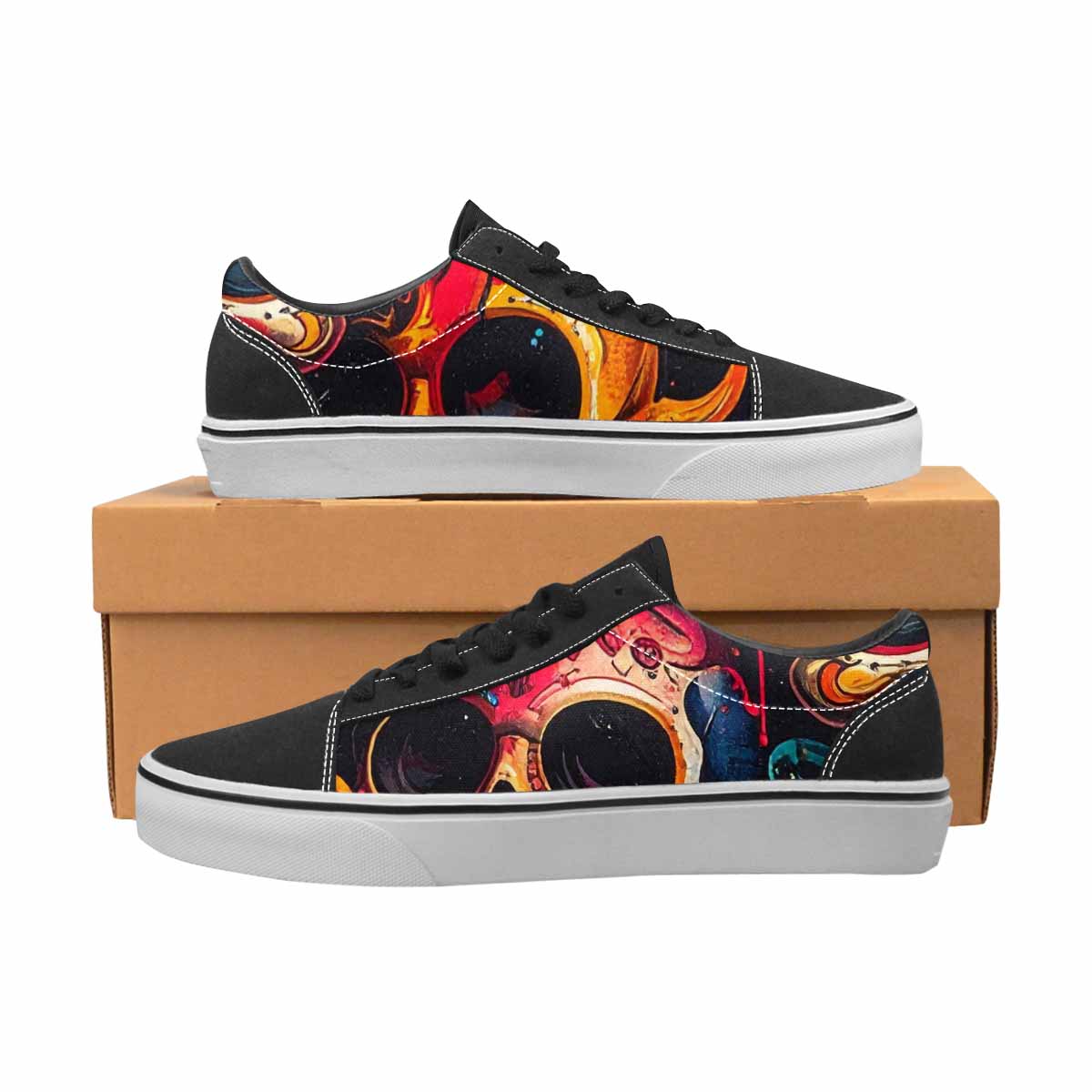 MEN'S Graffiti Skull Canvas Lace-Up Grunge Shoes
