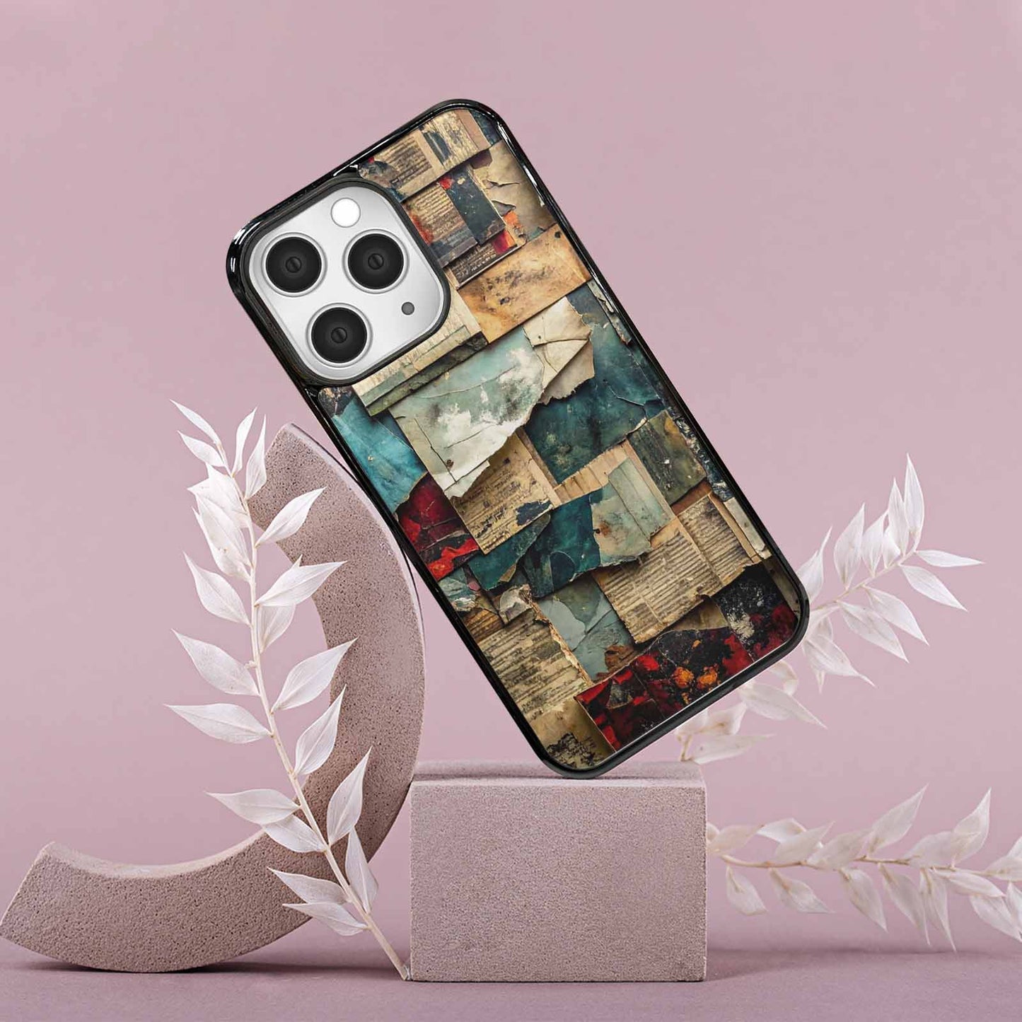 iPhone 15 Pro Max Case — Distressed Grunge Texture Pattern Hundreds Of, Customized Protective Case