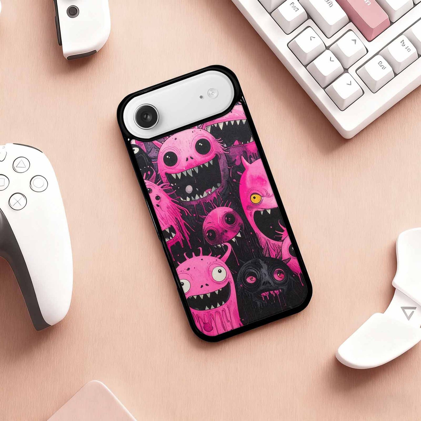 iPhone 17 Air Case — Black Pink Ink Monsters General Cartoon, Personalized Phone Case