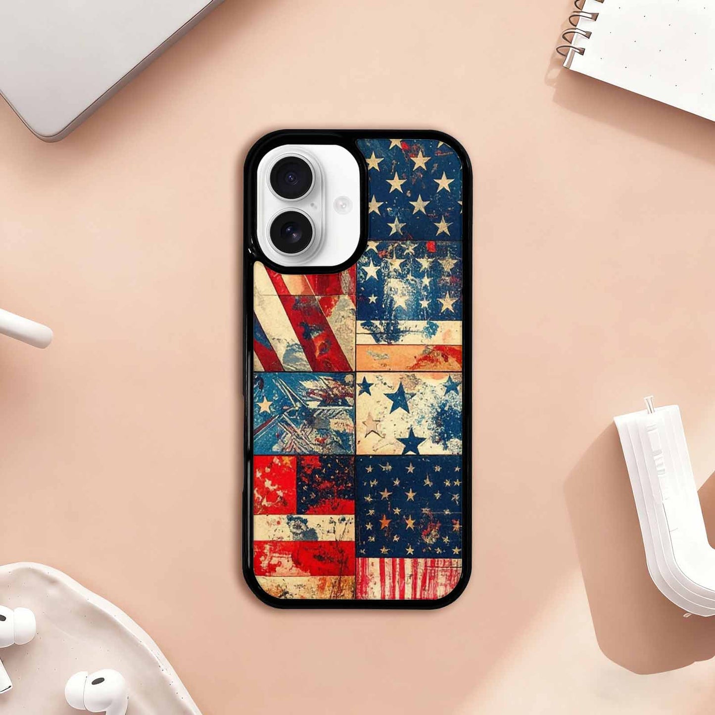 iPhone 17 Case — Small American Flag Stars Galaxy Space, Custom Made Phone Cover