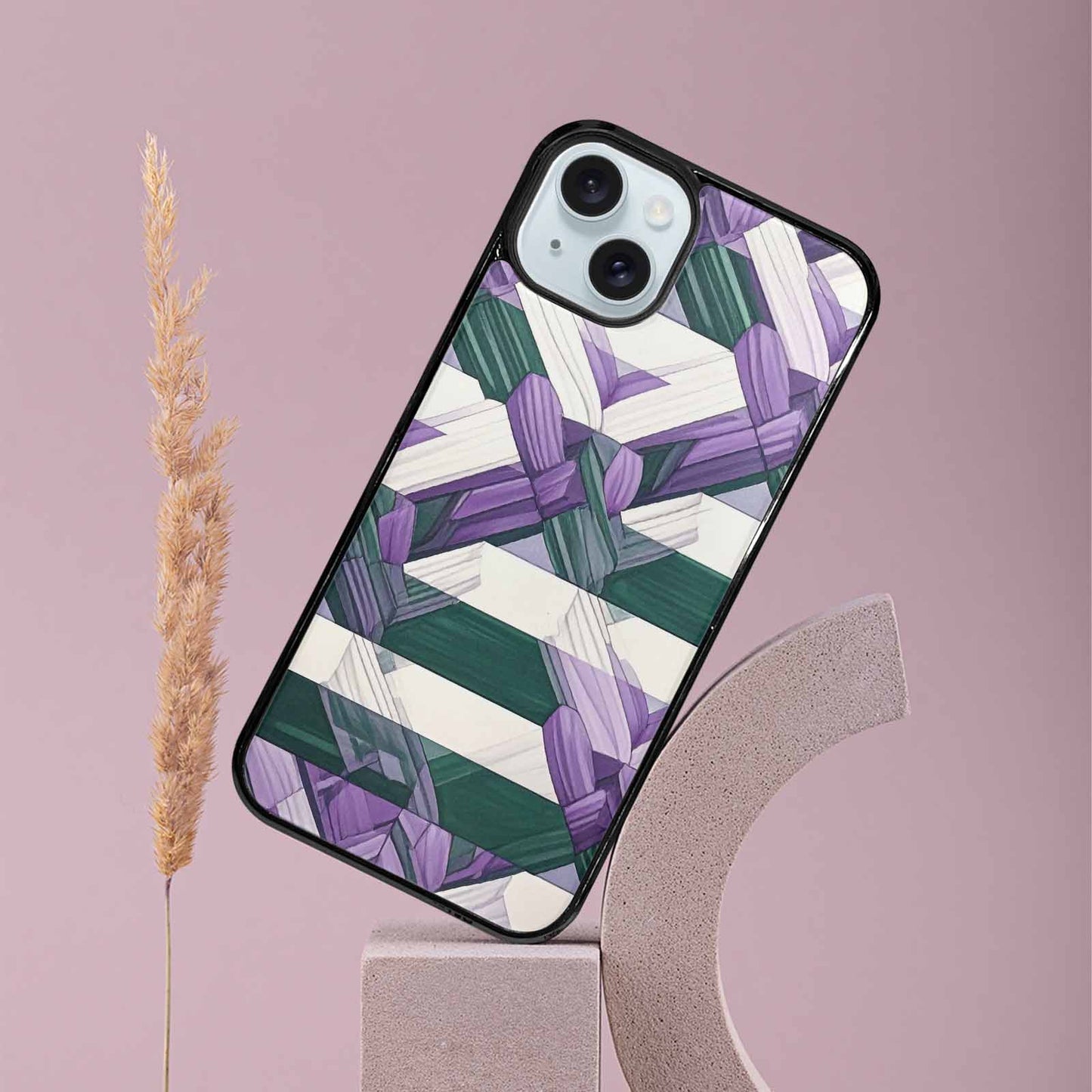 iPhone 15 Plus Case — Genderqueer Flag Color Theme Small Rainbow, Custom Print Case Cover
