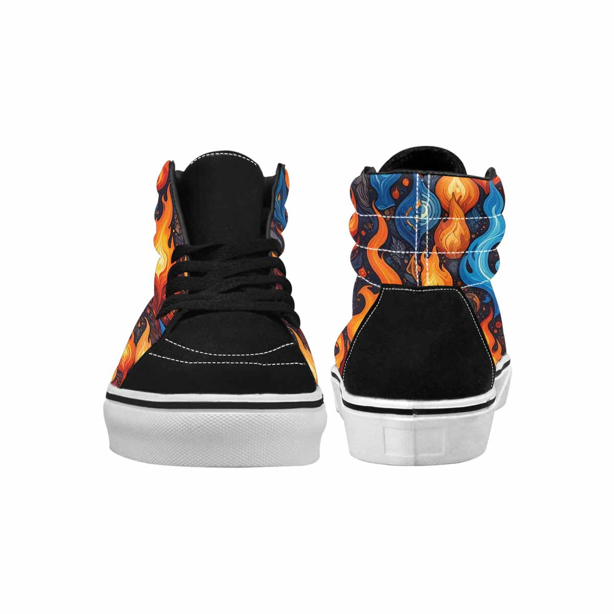 WOMEN'S Fire Flame High Top Canvas Aesthetic Custom Sneakers