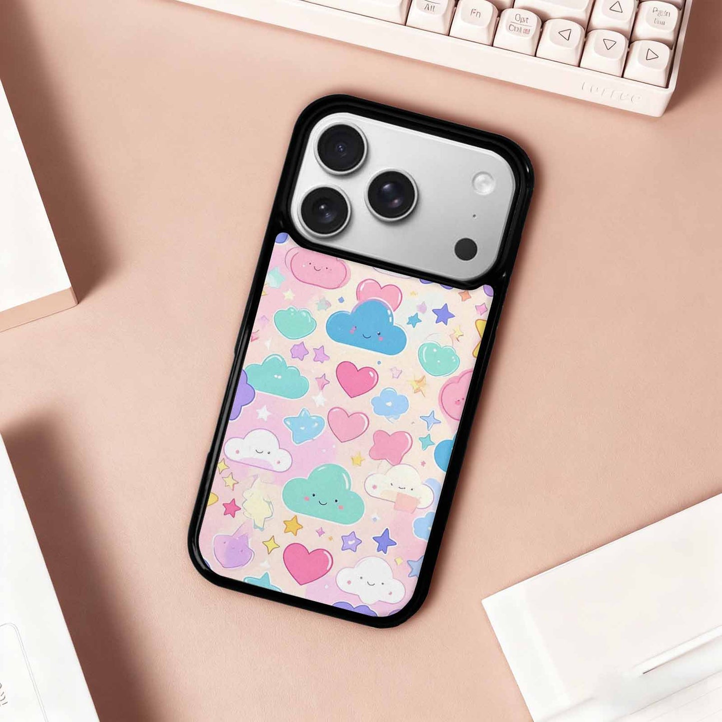 iPhone 17 Pro Case — Cute Kawaii Style Generic Icons Galaxy, Customized Protective Case