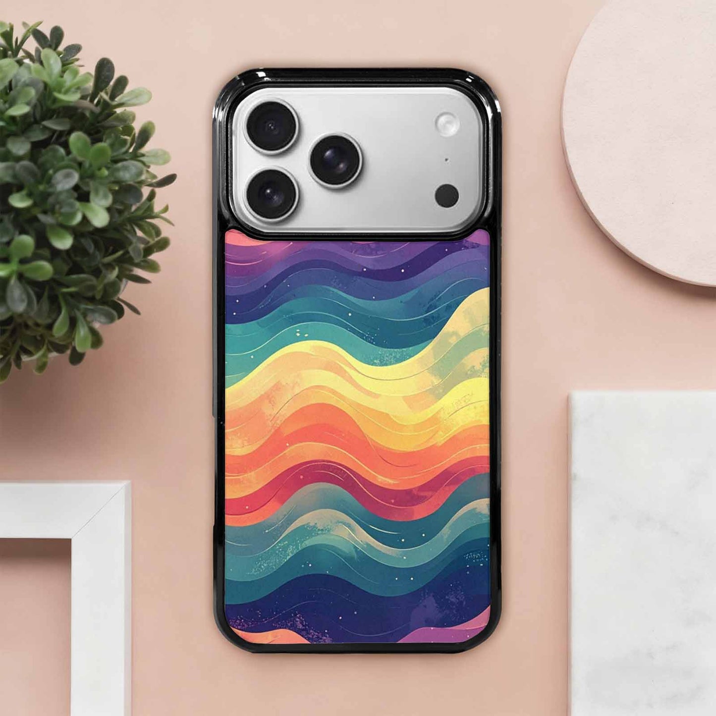 iPhone 17 Pro Max Case — Glowing Camo Wave Camo, Personalized Phone Case
