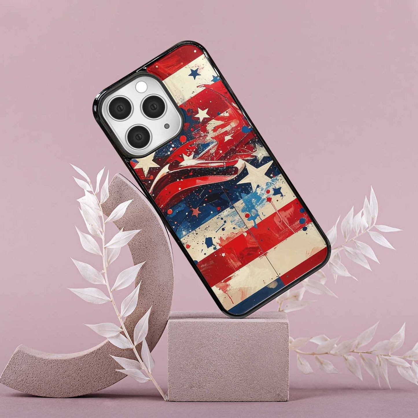 iPhone 15 Pro Max Case — Patriotic Stars And Stripes American Stars, Custom Made Phone Cover