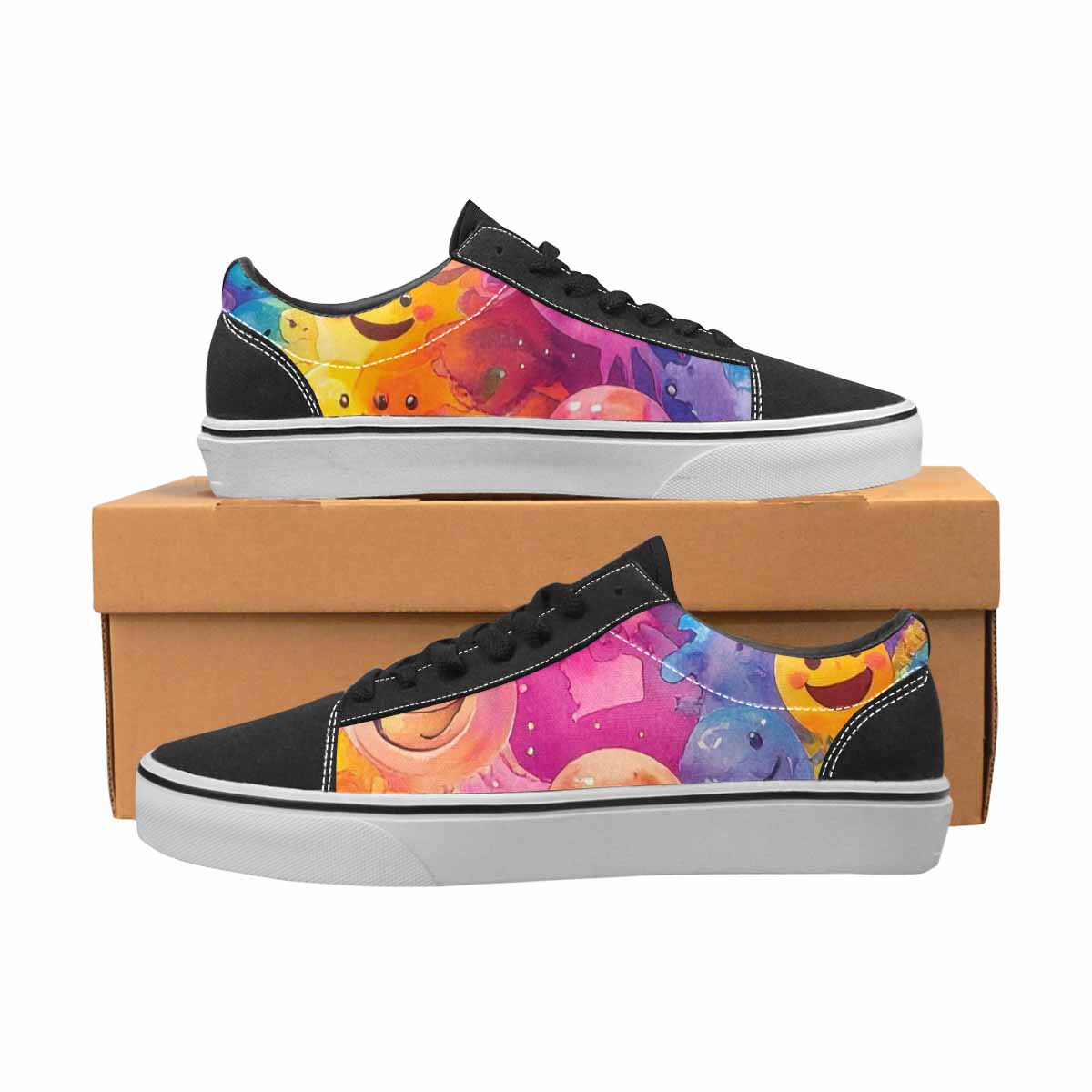 WOMEN'S Smiley Facessmiley Faces Lace-Up Canvas Grunge Shoes