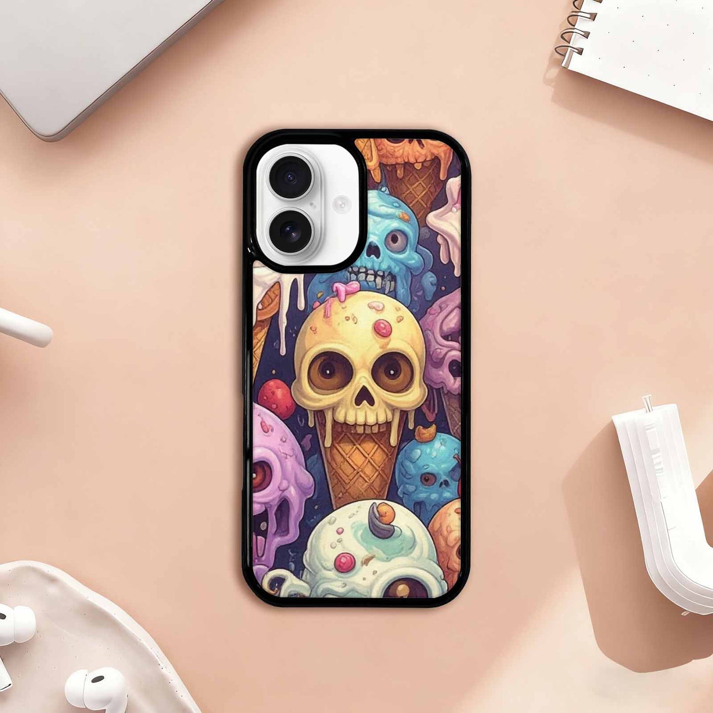 iPhone 17 Case — Ice Cream Monsters Skullsmelti Gothic Skulls, Custom Designed Case Cover