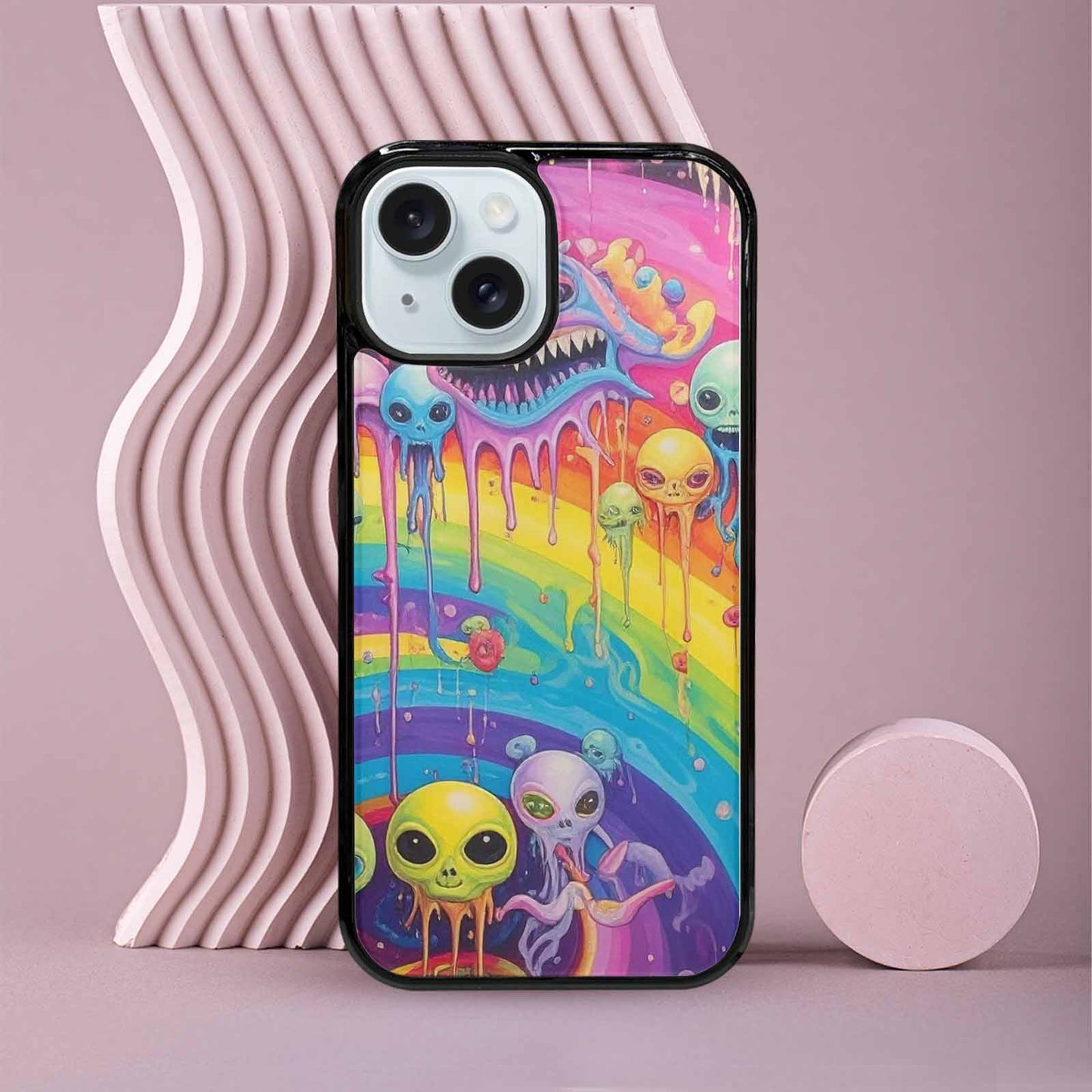 iPhone 15 Case — Aliens Tie Dyemelting Aliens P, Custom Phone Case