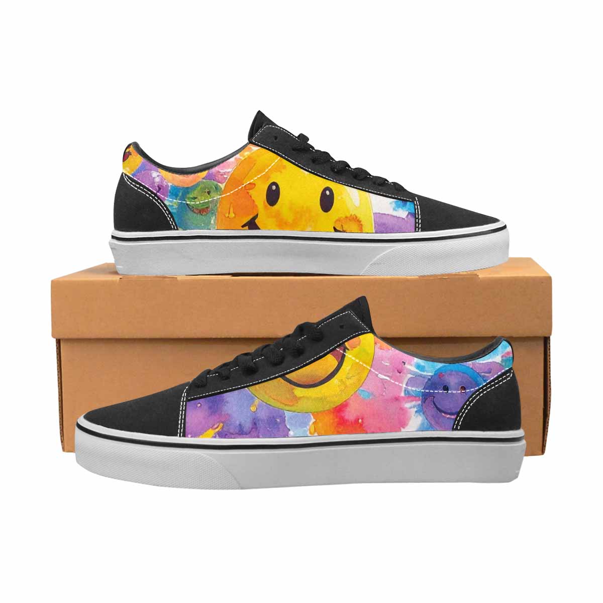 WOMEN'S Smiley Facessmiley Faces Lace-Up Canvas Y2K Custom Shoes