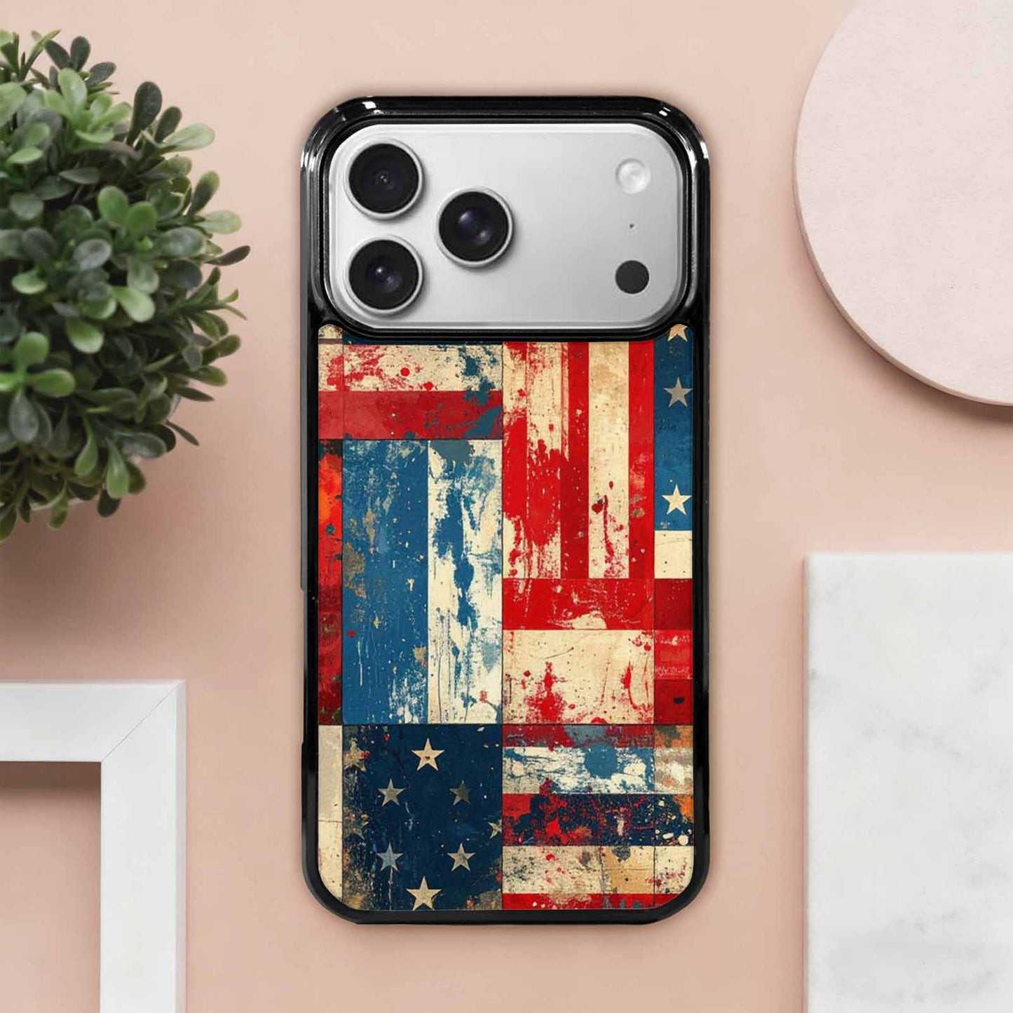 iPhone 17 Pro Max Case — Small American Flag Stars Galaxy Space, Custom Made Phone Cover