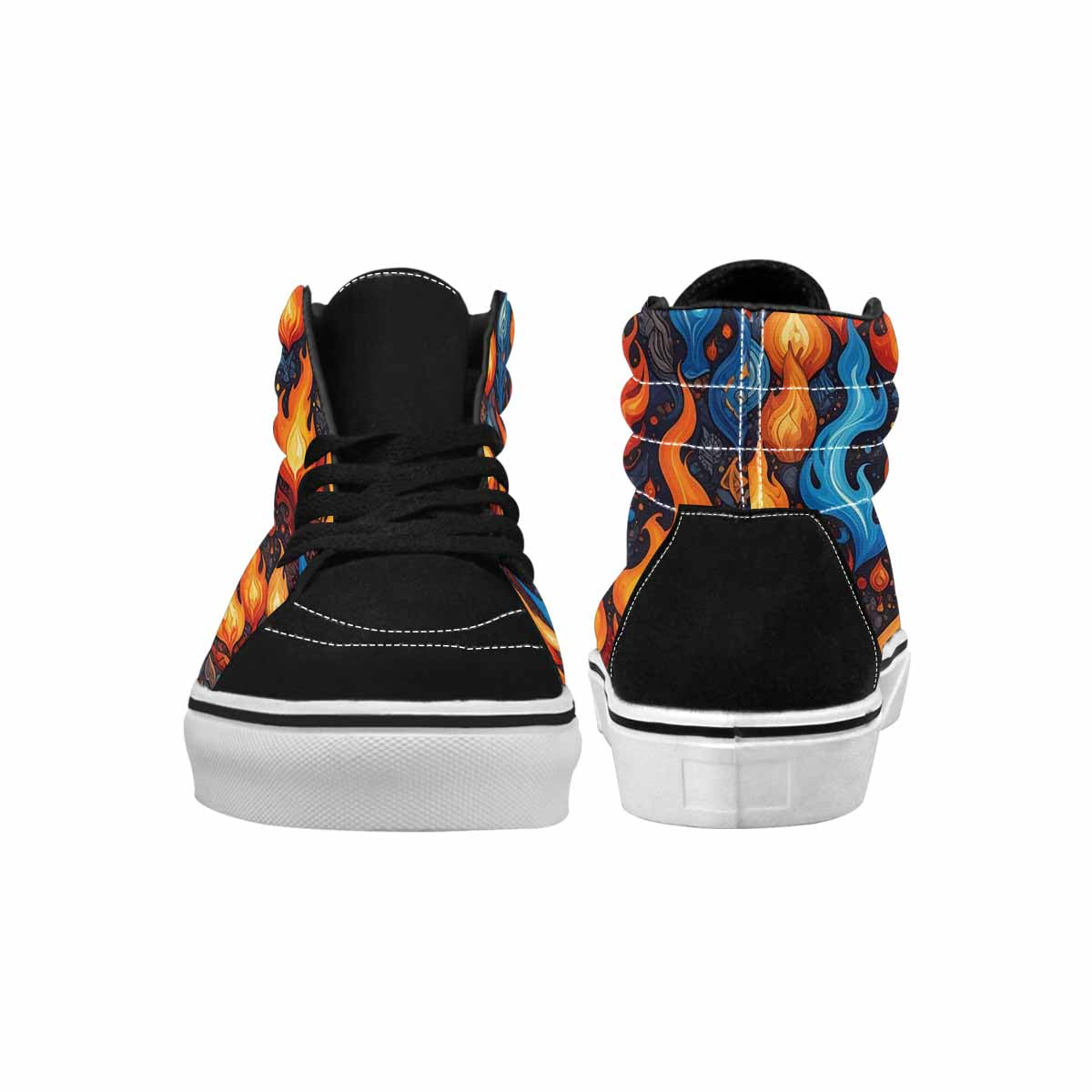 MEN'S Fire Flame High Top Canvas Wallpaper Art Custom Sneakers