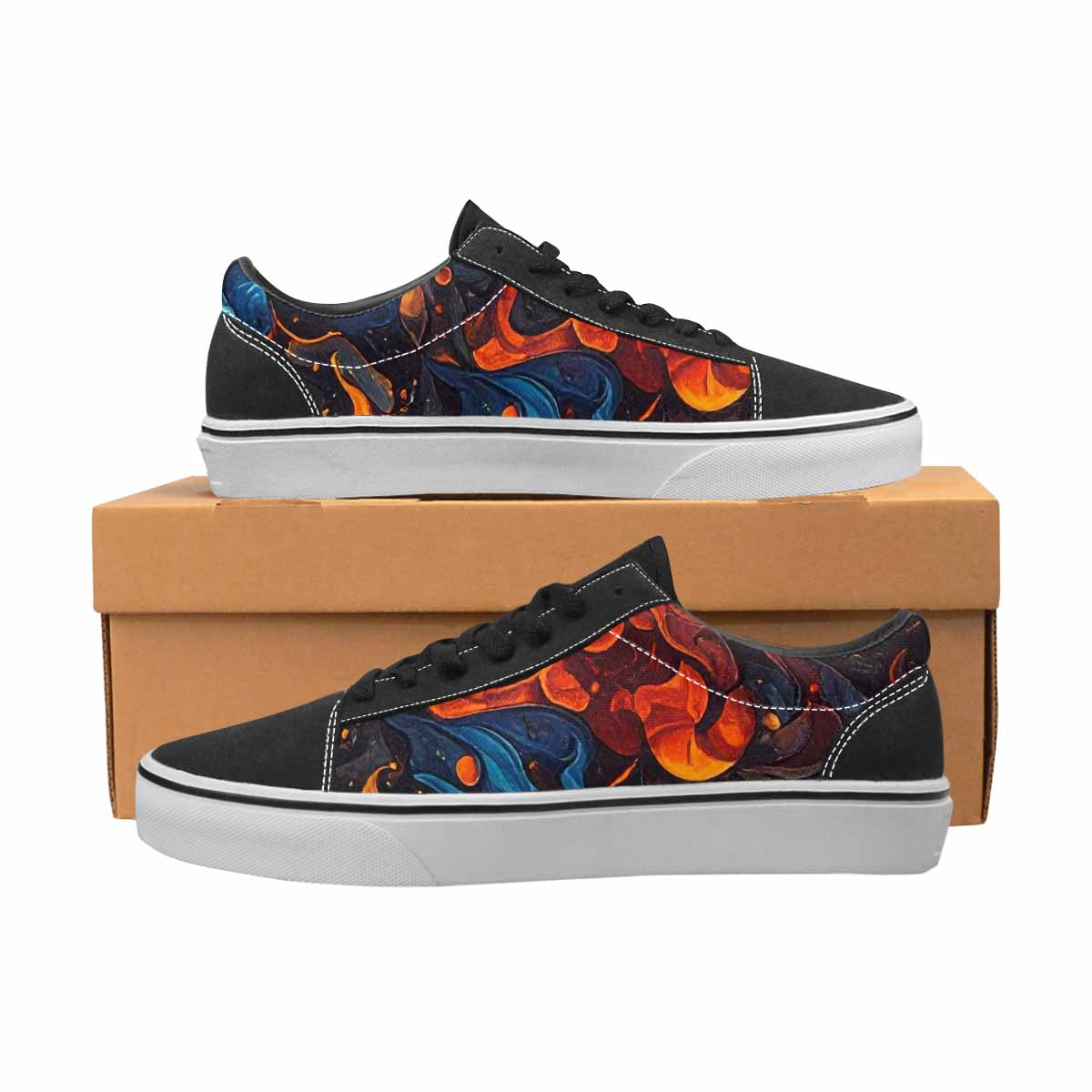 WOMEN'S Fire Flame Canvas Lace-Up Cottagecore Sneakers