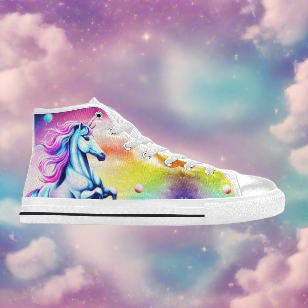Butterfly Rainbow Magenta Gold Vivid MEN Bold Art - Freaky Shoes | Custom Art Sneakers