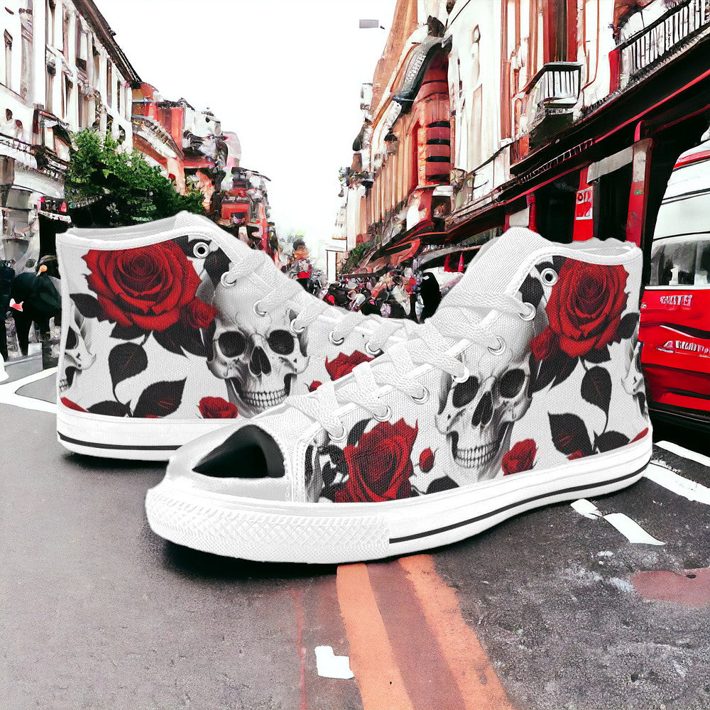 Monarch White Gold Vivid WOMEN Bold Art - Freaky Shoes | Custom Art Sneakers
