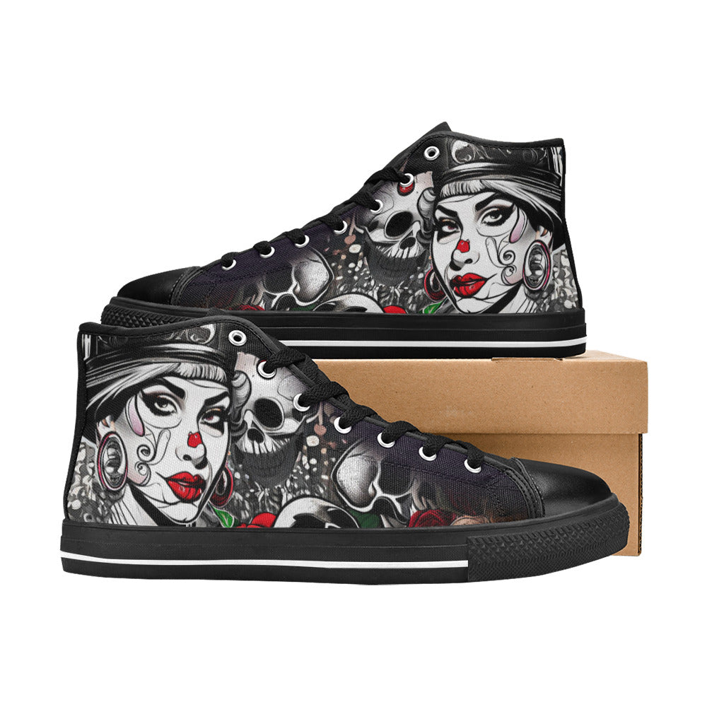 MEN'S Clown Woman Men’S High Top Canvas Grunge Custom Sneakers