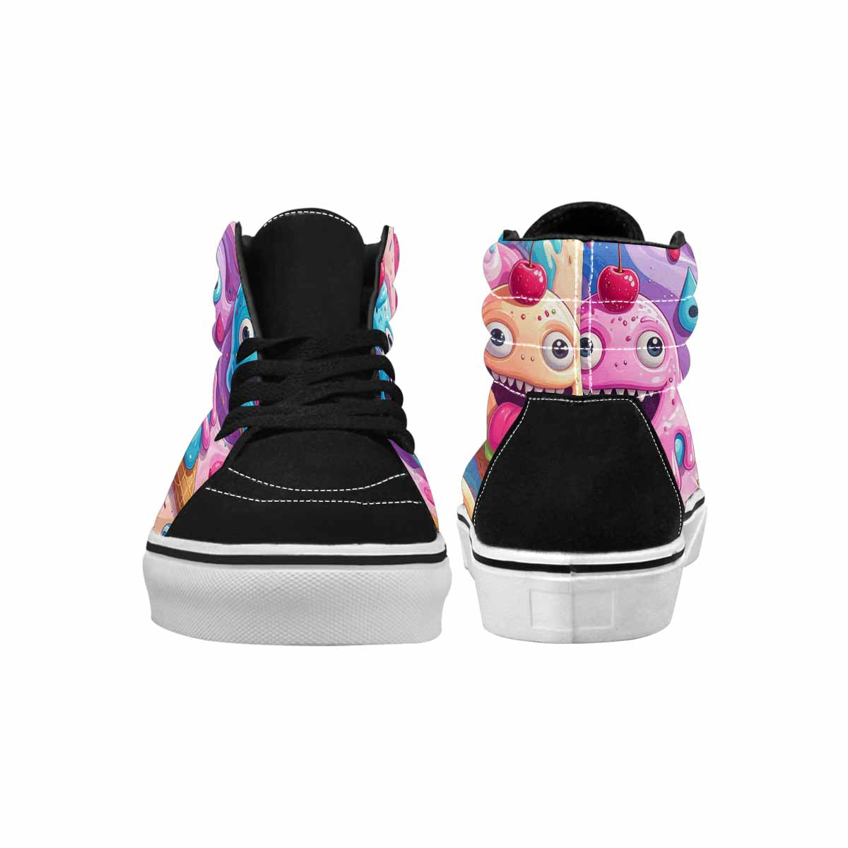 MEN'S Melting Icecream Monster Cherry High Top Canvas Grunge Shoes