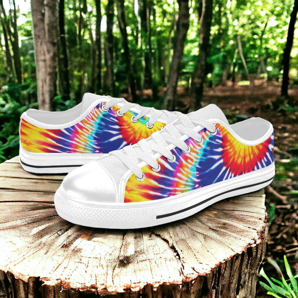 Butterfly Rainbow Teal Gold Vivid MEN Bold Art - Freaky Shoes | Custom Art Sneakers