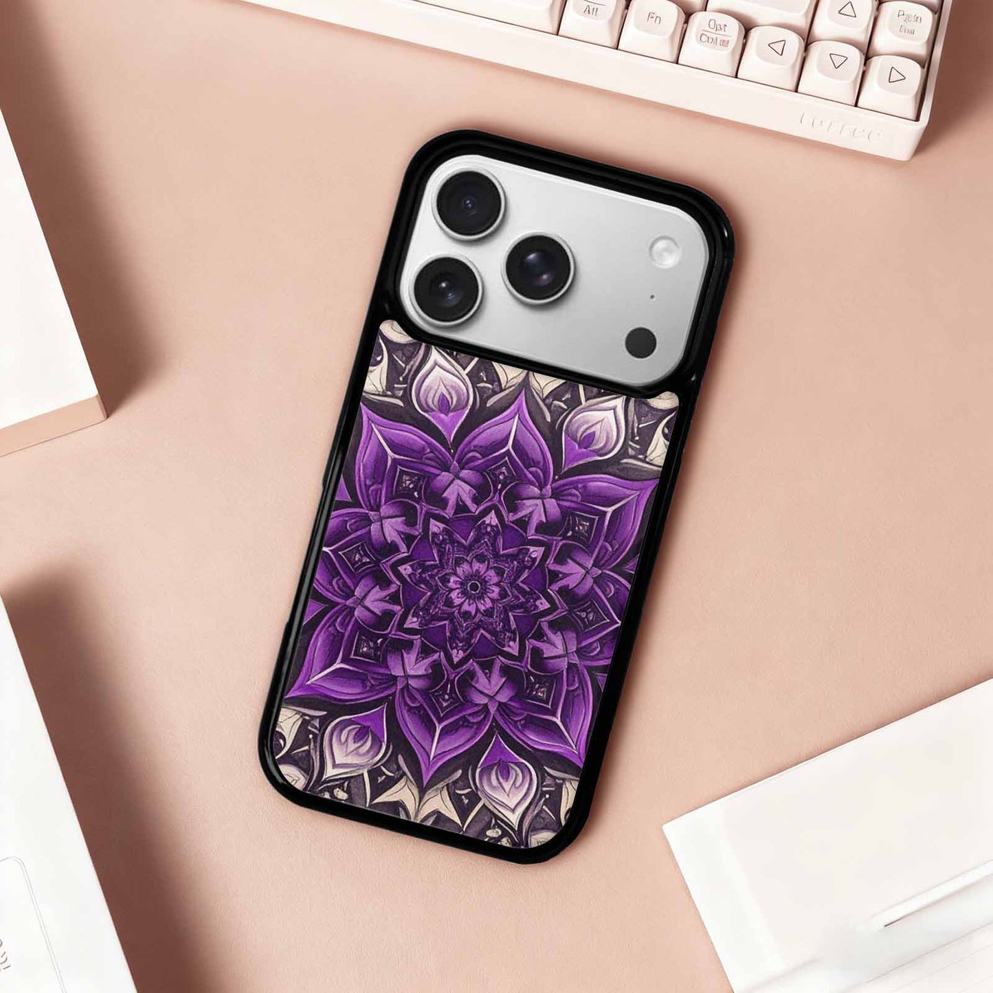 iPhone 17 Pro Case — Small Mandala Pattern Randomly Varying Floral, Custom Printed Phone Case