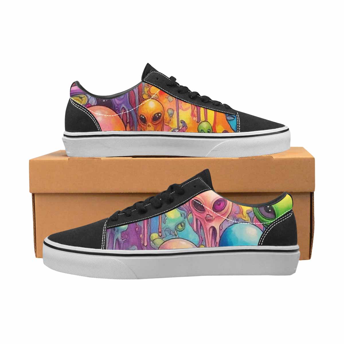 WOMEN'S Melting Aliens Lace-Up Canvas Dreamlike Custom Shoes