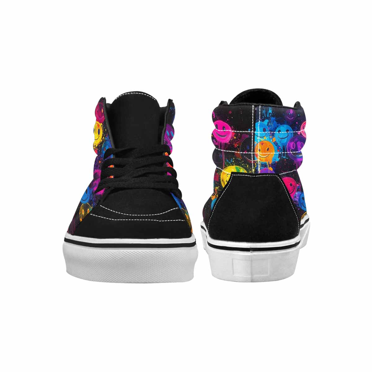 MEN'S Smiley Faces × Glow High Top Canvas Cottagecore Custom Sneakers