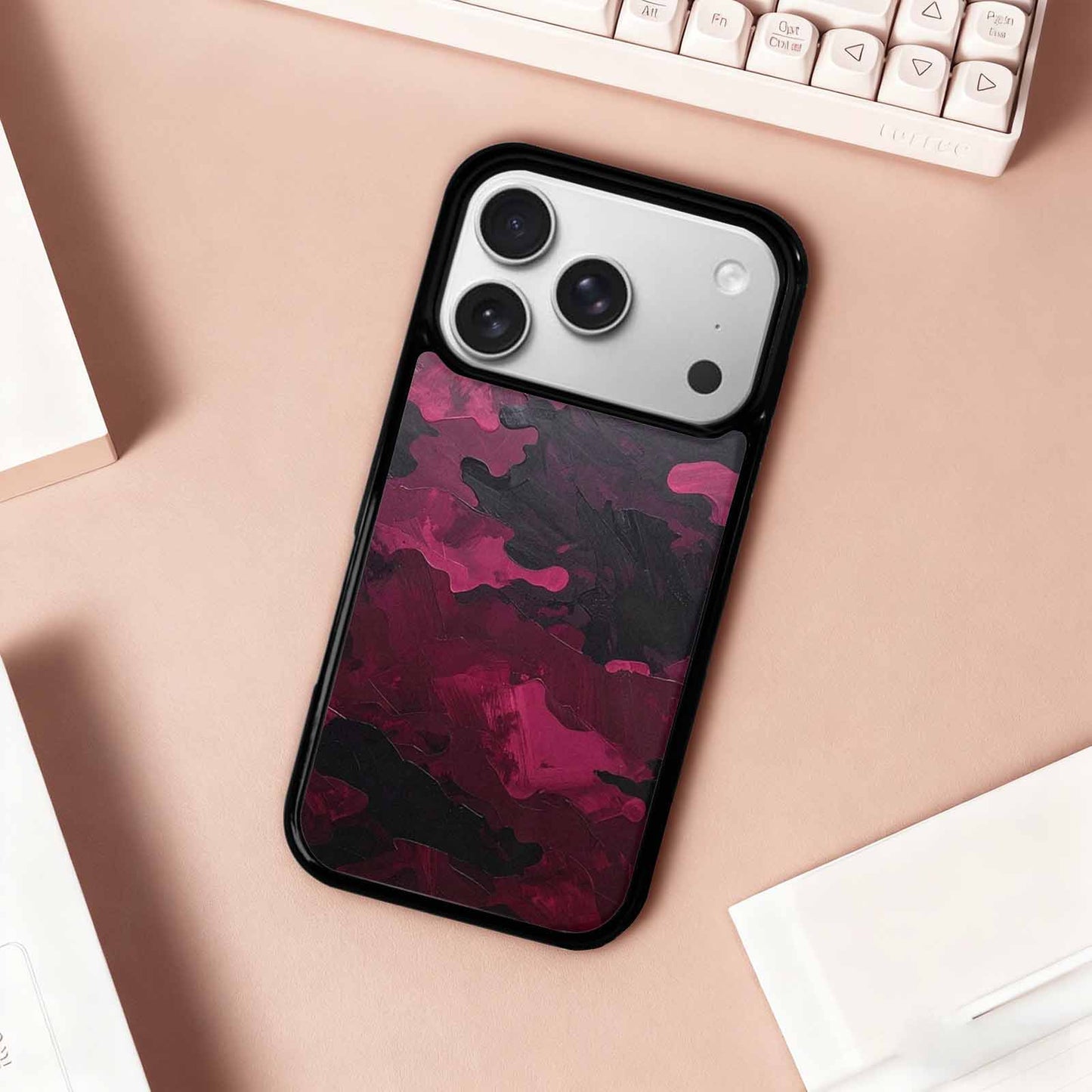 iPhone 17 Pro Case — Seamless Repeating Pattern Of Overlapping Camo, Custom Printed Phone Case