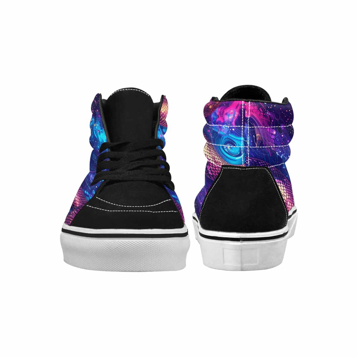 WOMEN'S Galaxy Snake Print High Top Canvas Grunge Custom Shoes