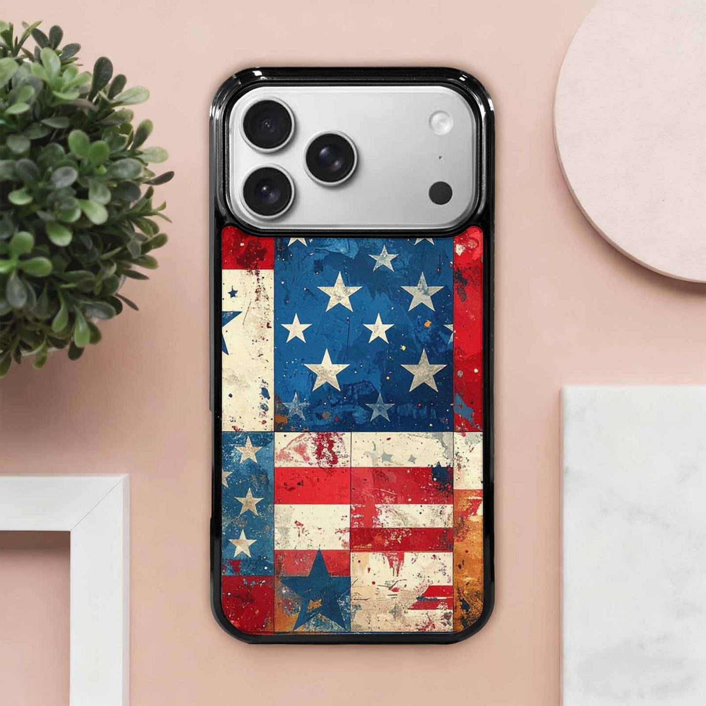 iPhone 17 Pro Max Case — Small American Flag Stars Galaxy Space, Original Design Phone Case