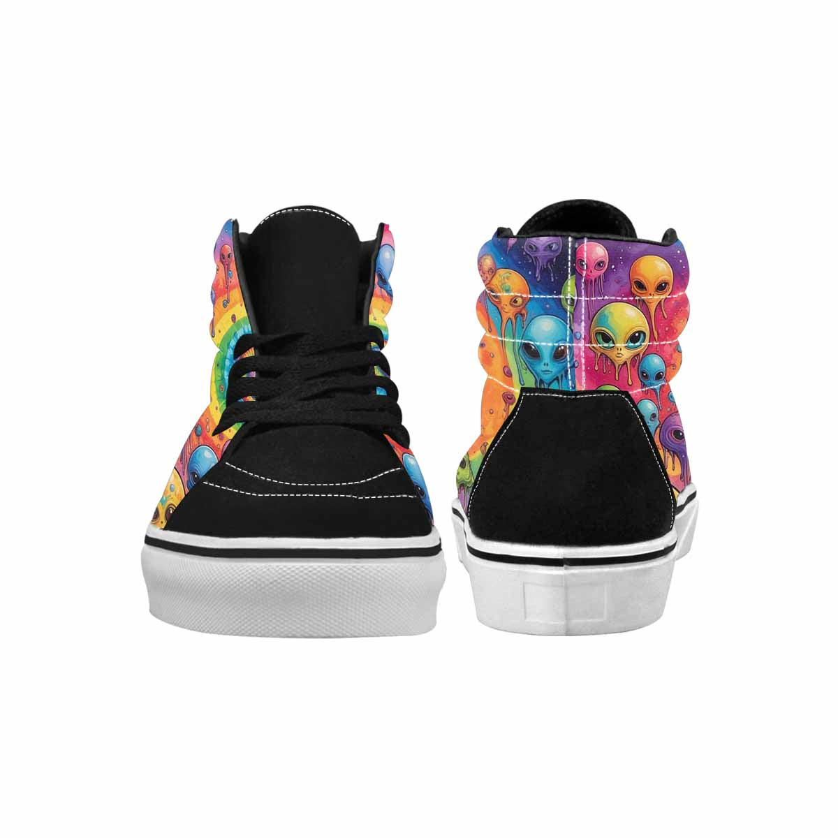 MEN'S Melting Aliens High Top Canvas Cottagecore Sneakers
