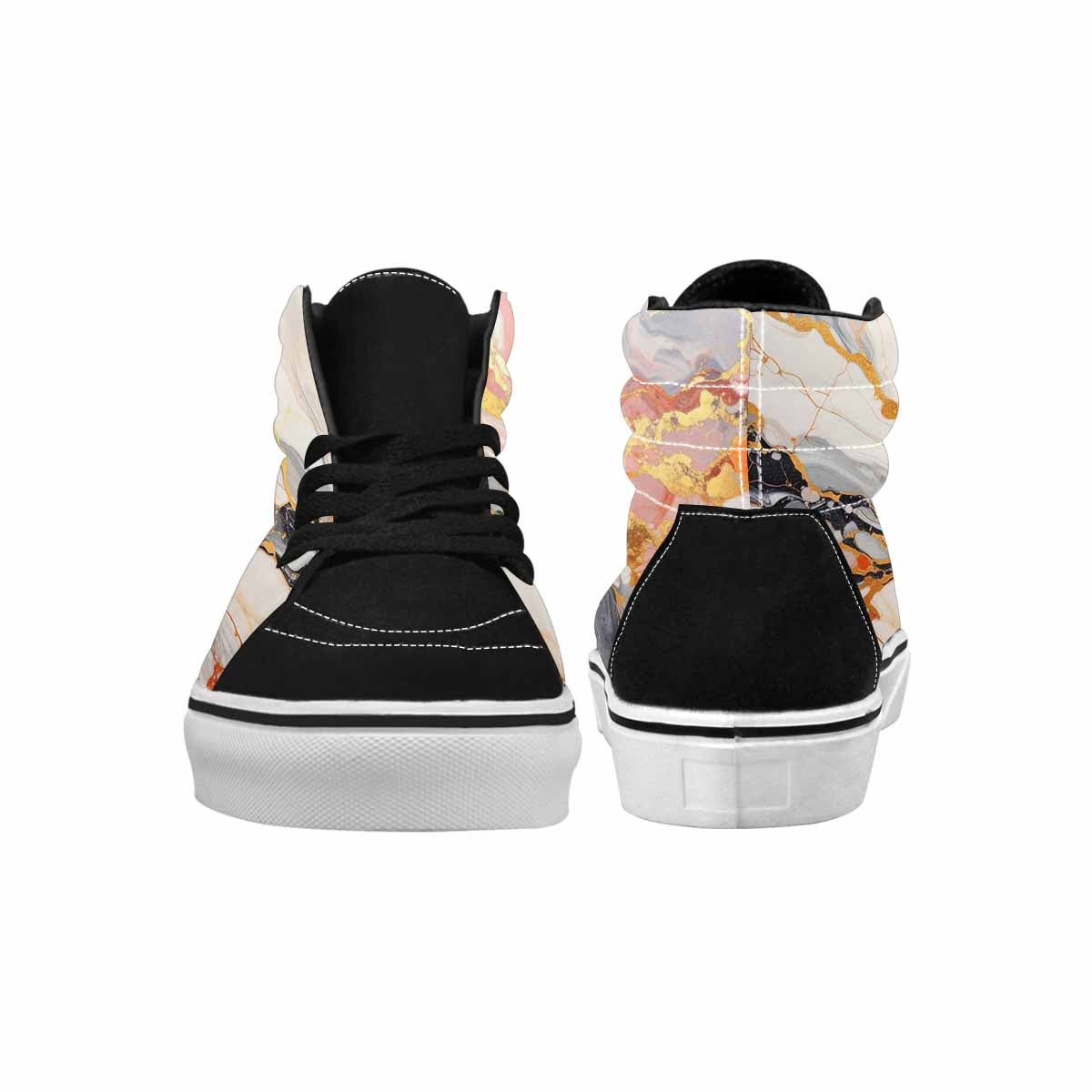 MEN'S Marble Vein High Top Canvas Vibrant Chaos Custom Sneakers