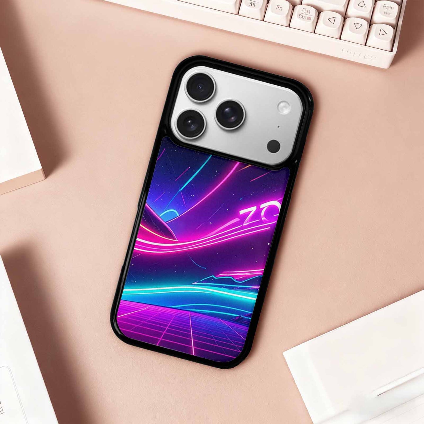 iPhone 17 Pro Case — Neon Cartoon Art Pattern Retro Vintage, Custom Art Phone Cover