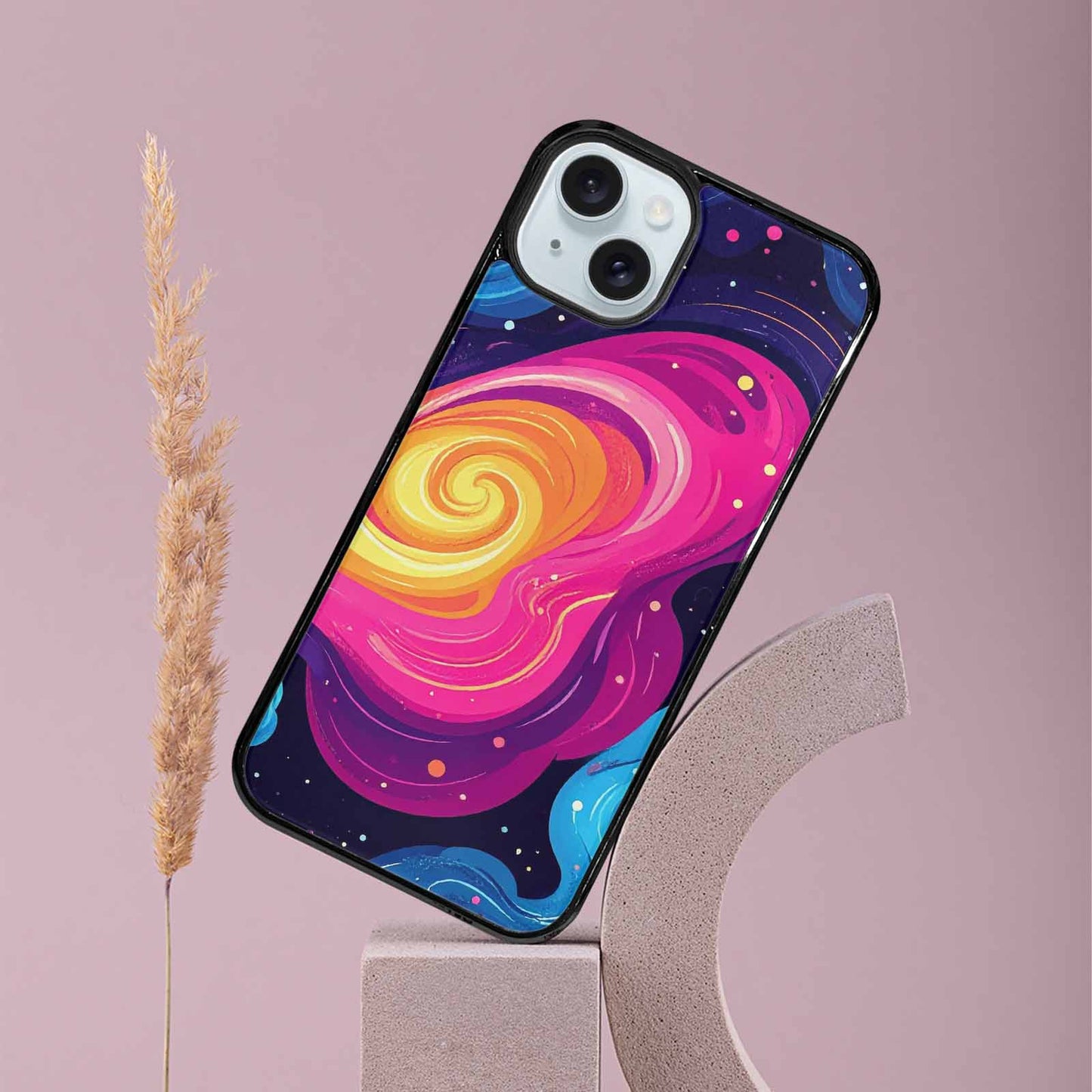 iPhone 15 Plus Case — Love Wins Galaxy Seamless Pattern Vibrant, Customized Protective Case