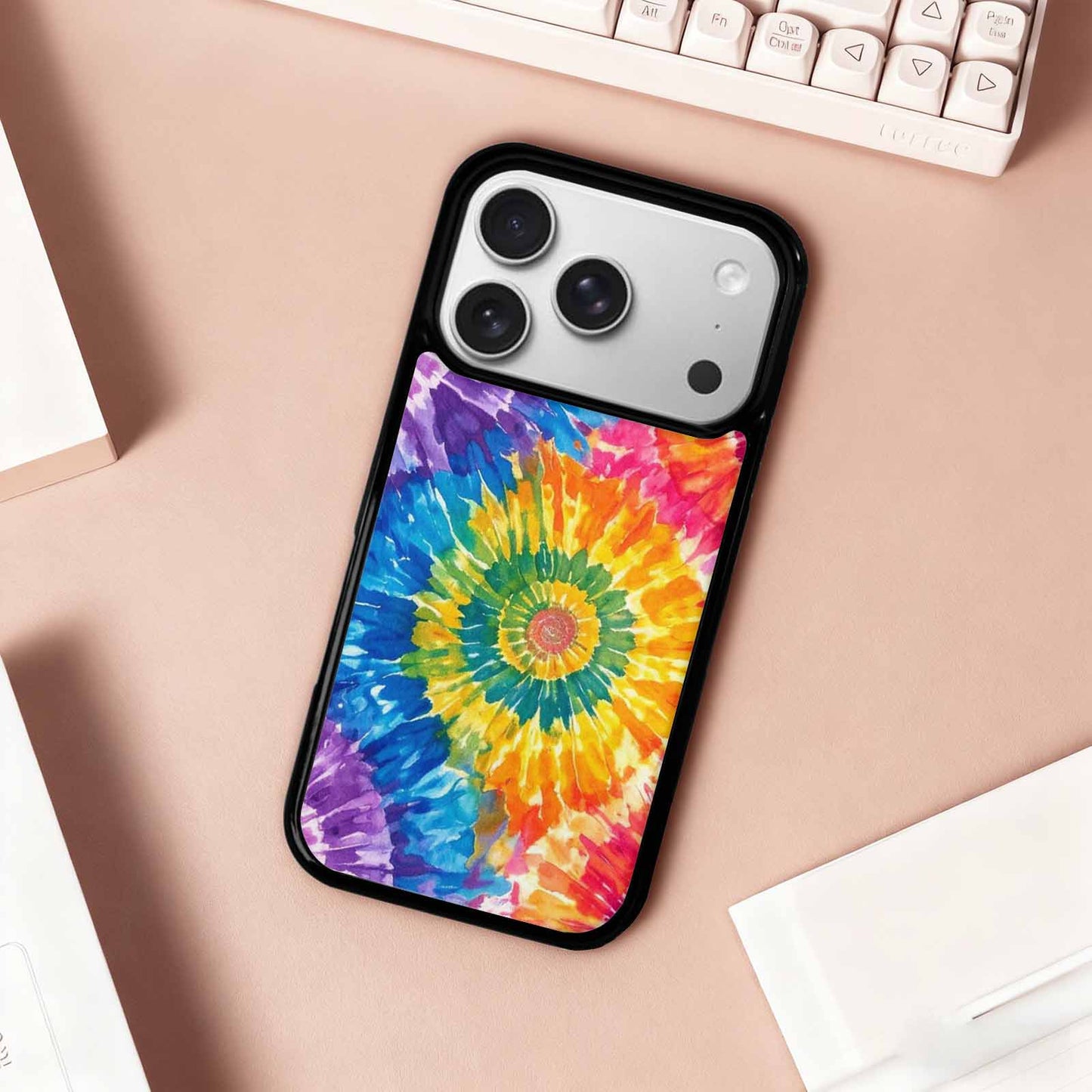 iPhone 17 Pro Case — Small Tie Dye Swirl Pattern Tie, Unique Phone Case Design