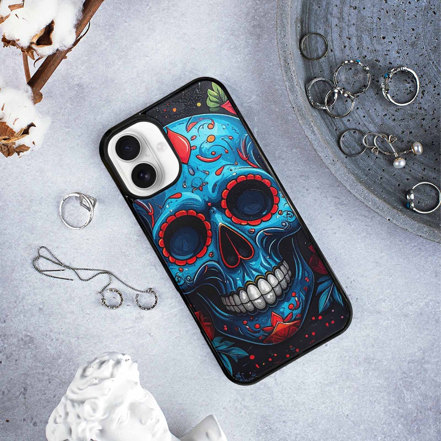 iPhone 16 Plus Case — Graffiti Skull, Custom Designed Case Cover