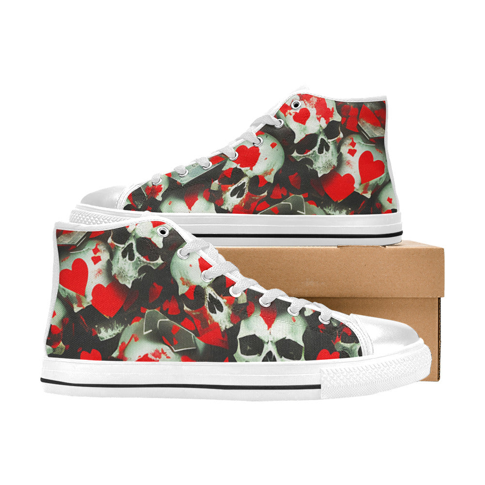 MEN'S Splatter Skulls Men’S High Top Canvas Vibrant Chaos Custom Shoes