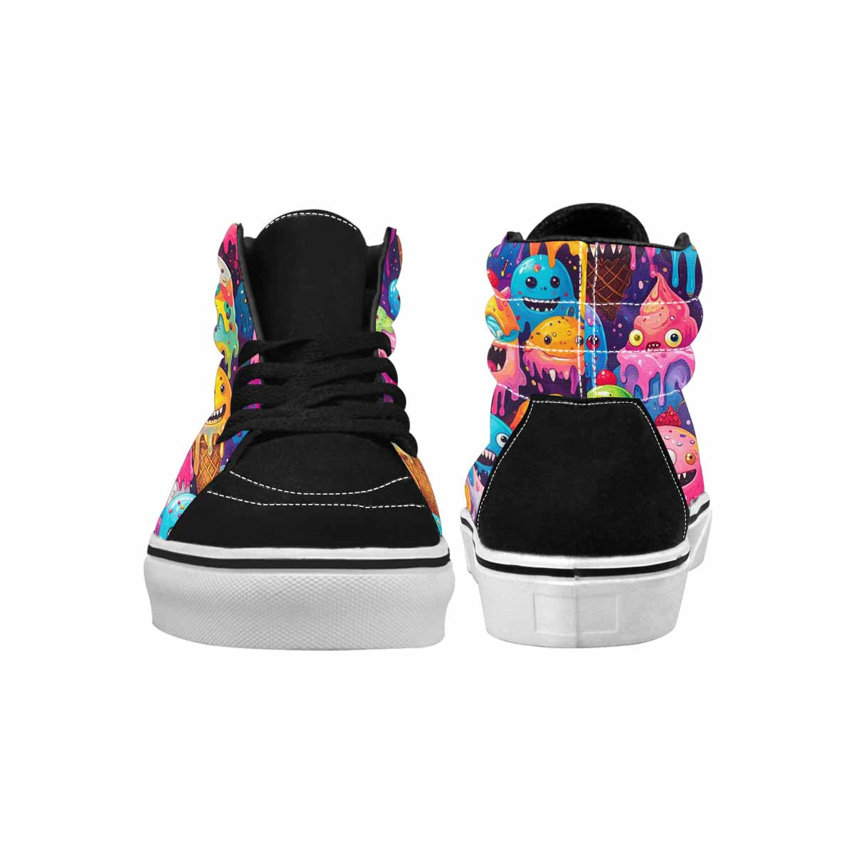 MEN'S Melting Ice Cream Monster High Top Canvas Y2K Custom Shoes