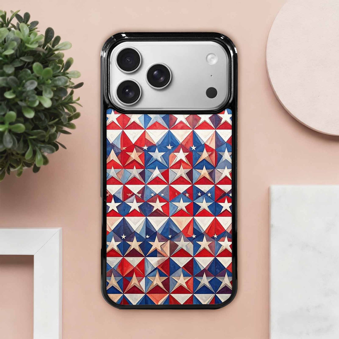 iPhone 17 Pro Max Case — Small American Flag Stars Galaxy Space, Customized Protective Case