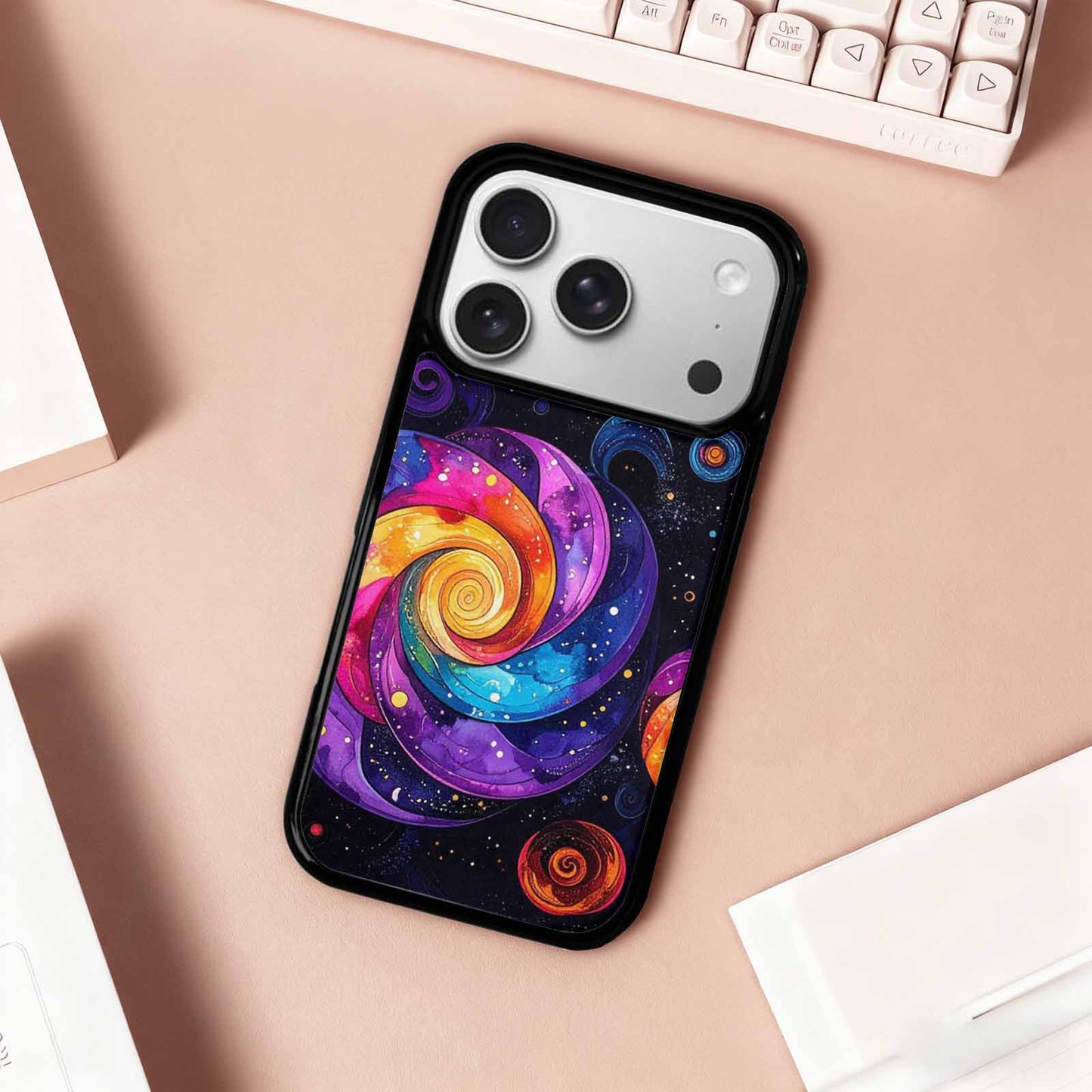 iPhone 17 Pro Case — Rose Galaxy Art Seamless Pattern Galaxy, Original Design Phone Case