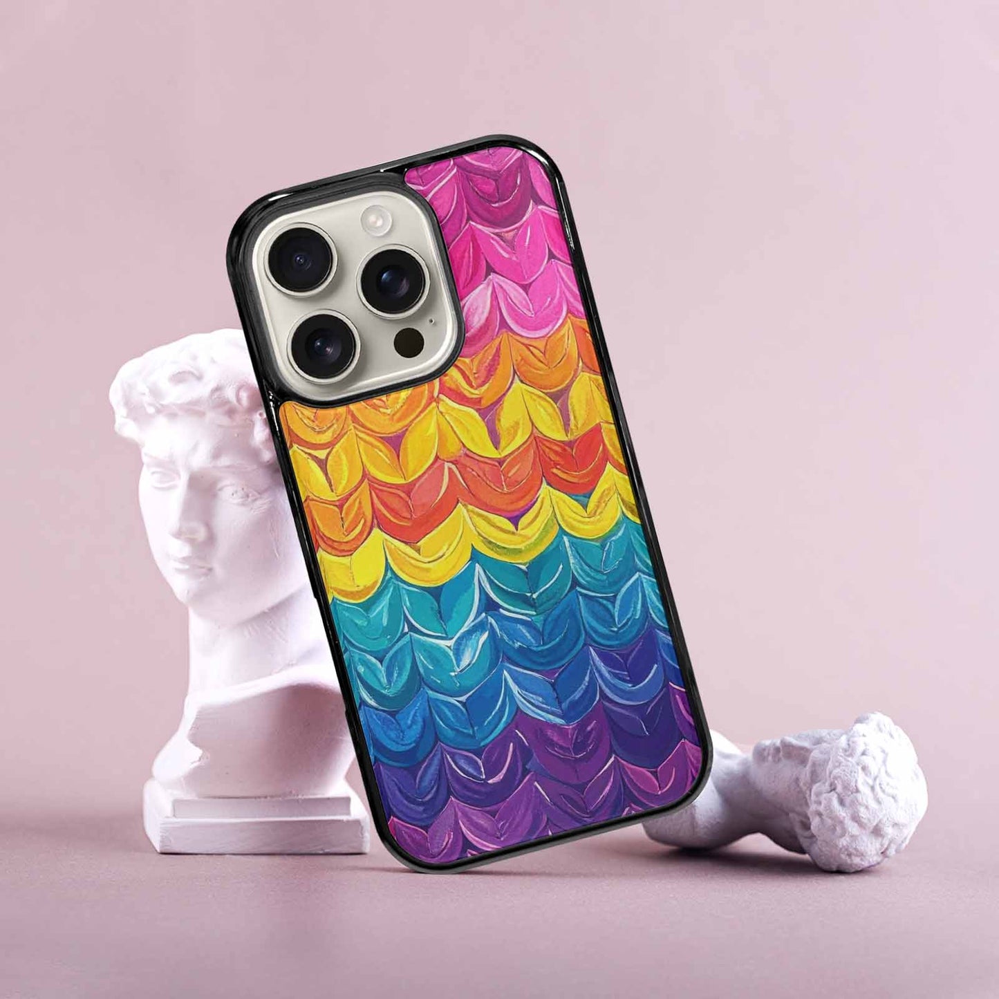 iPhone 16 Pro Case — Pansexual Flag Color Theme Small Rainbow, Custom Art Phone Cover