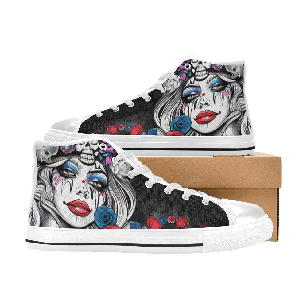 MEN'S Clown Woman Art Men’S High Top Canvas Grunge Custom Sneakers