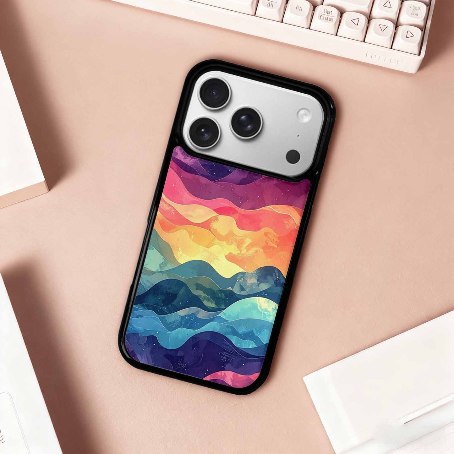 iPhone 17 Pro Case — Glowing Camo Wave Camo, Personalized Phone Case