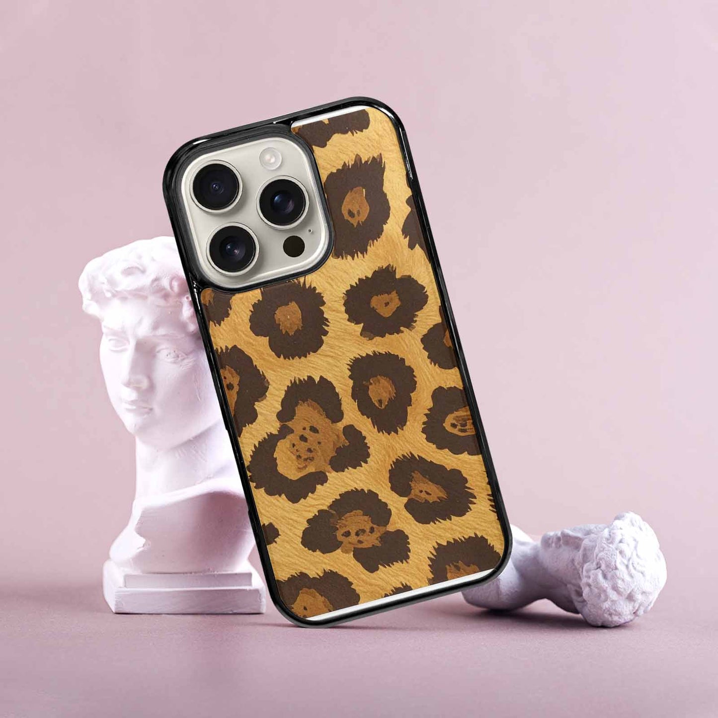 iPhone 16 Pro Case — Classic Leopard Print Warm Golden Tan, Personalized Phone Case