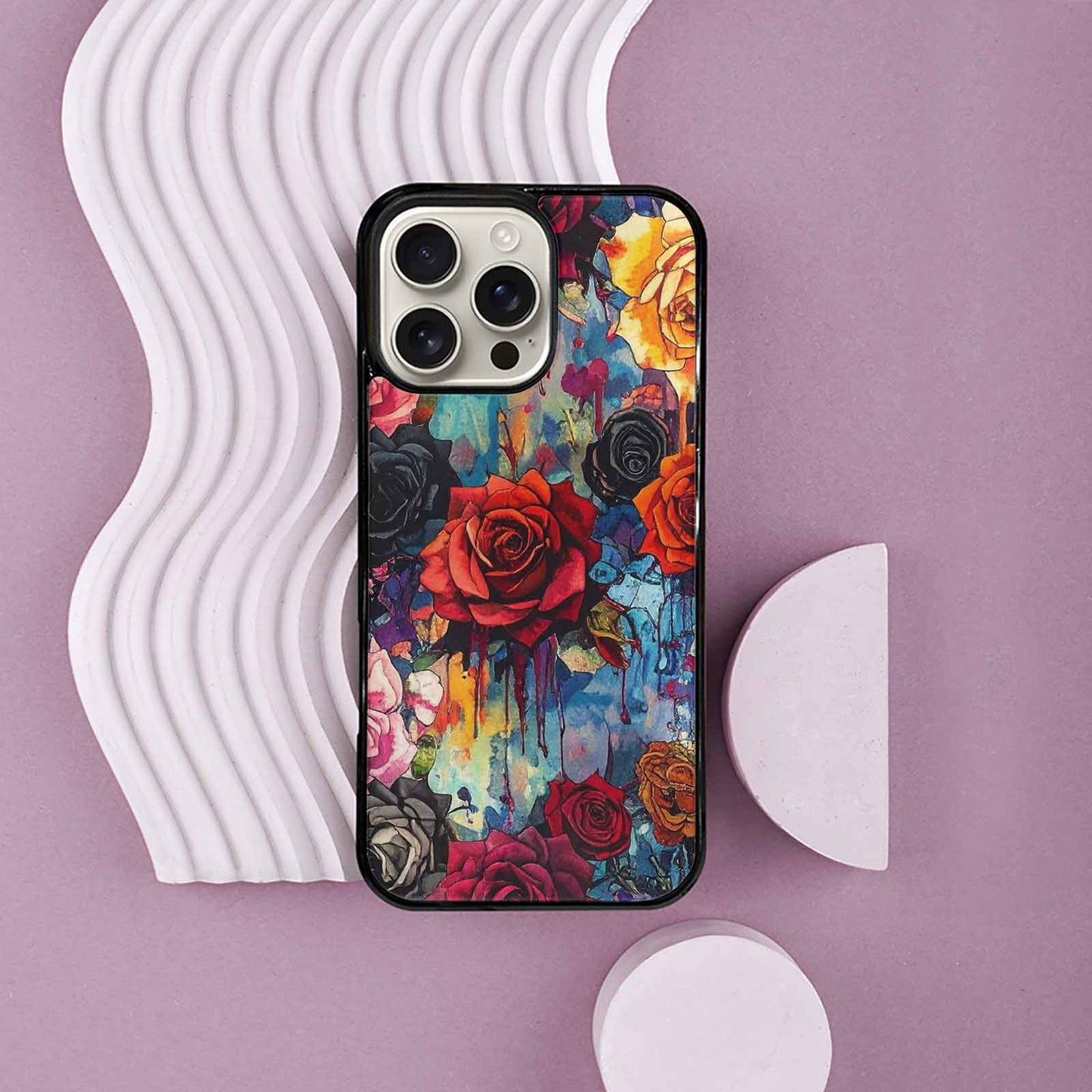 iPhone 16 Pro Max Case — Gothic Rose Gothic Roses Pattern Hundreds, Custom Phone Case
