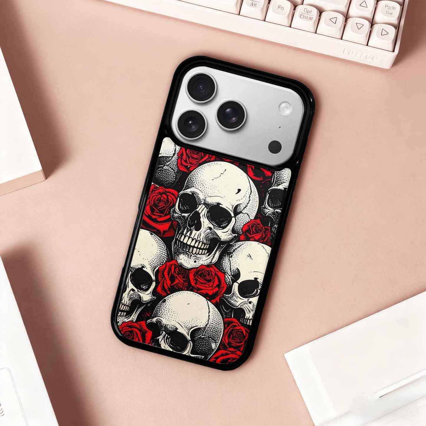 iPhone 17 Pro Case — Skull Dark Art Gothic Print Gothic, Custom Designed Case Cover