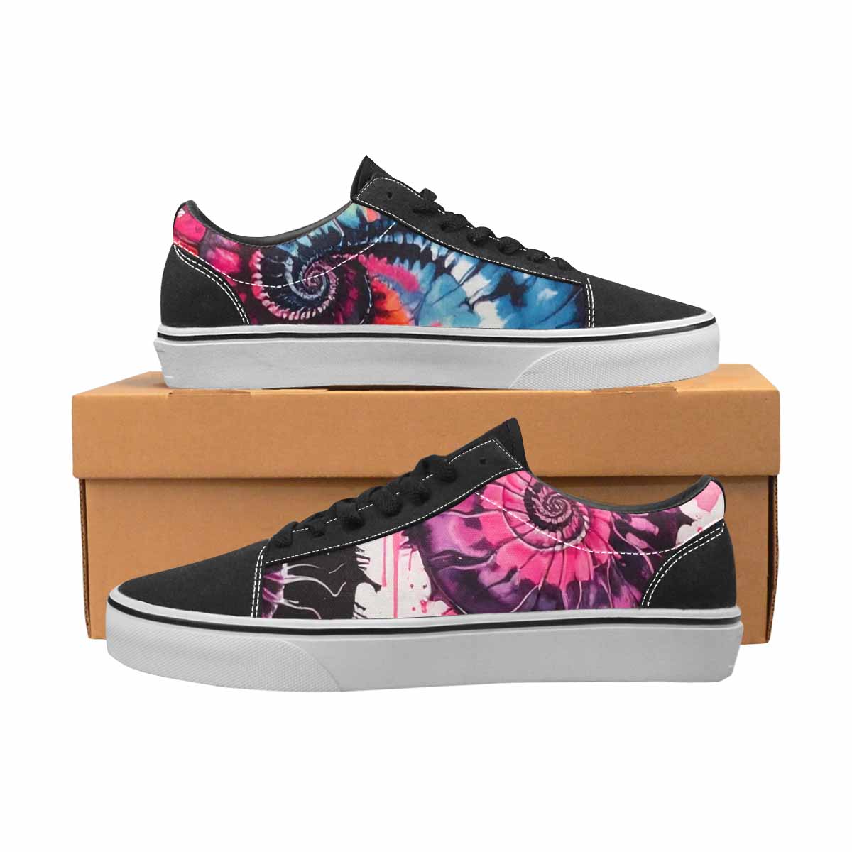 WOMEN'S Tie Lace-Up Canvas Wallpaper Art Sneakers