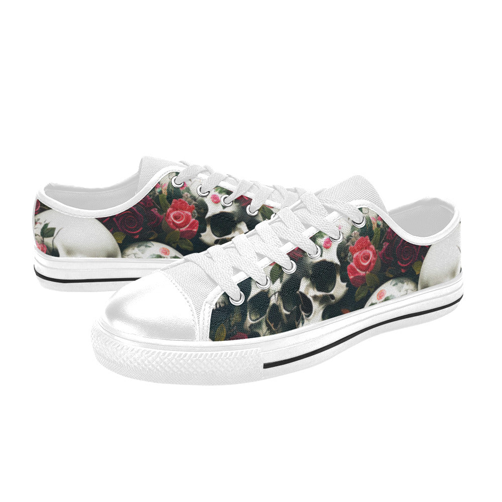 MEN'S Rose Skulls Dark 5 Canvas Surreal Custom Shoes