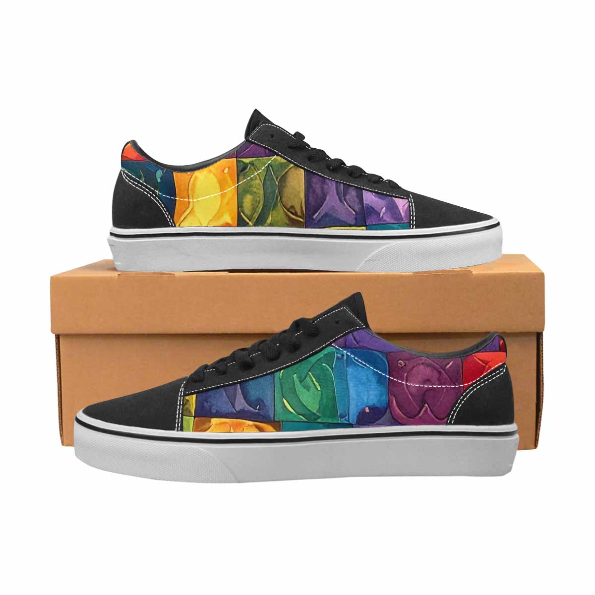 WOMEN'S Rainbow Pride Flag Canvas Lace-Up Dark Academia Sneakers