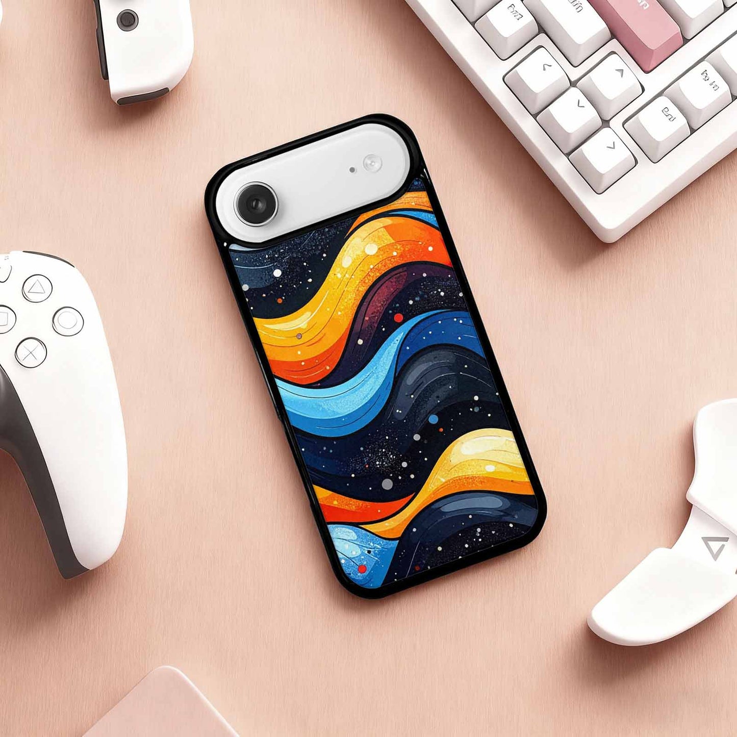 iPhone 17 Air Case — Glossy Winter Wave Seamless Cartoon Cute, Custom Printed Phone Case