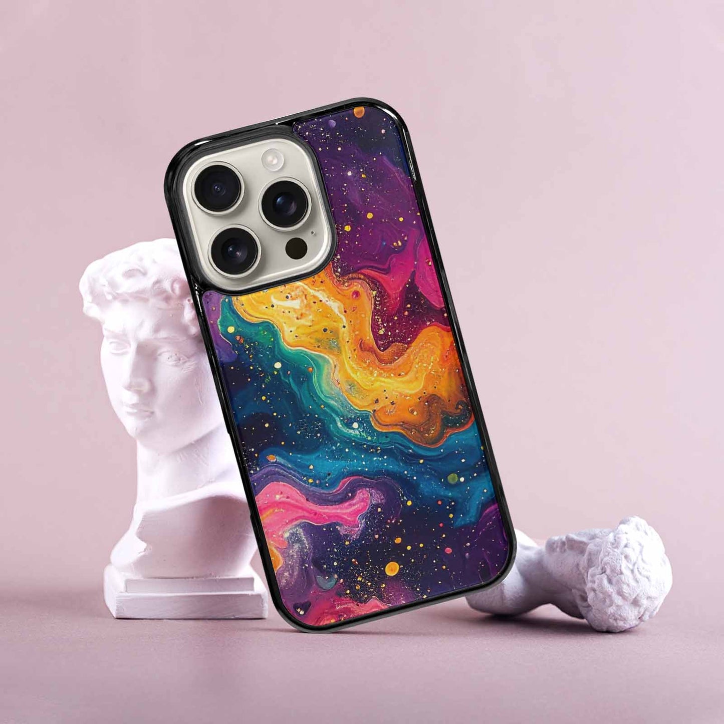 iPhone 16 Pro Case — Galaxy Art Colorful Cosmic Dust Small, Custom Made Phone Cover